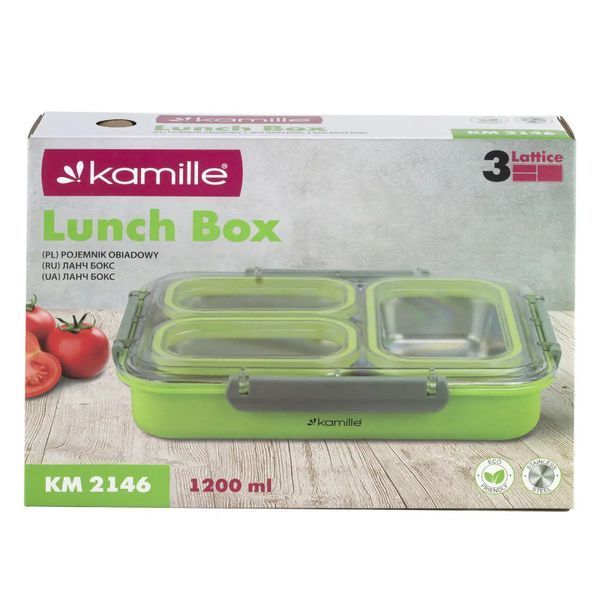 Ланч бокс Kamille 1200 мл Зелений (2146ZL) 2146ZL фото