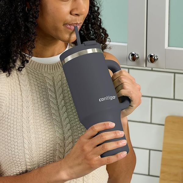 Термостакан з трубочкою Contigo Tumbler Streeterville 1182 мл Darkstone (2215285) 2215285 фото